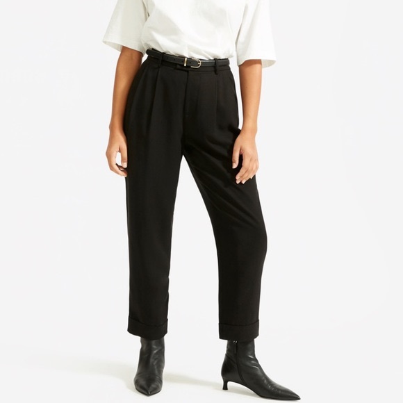Everlane Pants - EVERLANE The Put-Together Pleat Pant Black 6